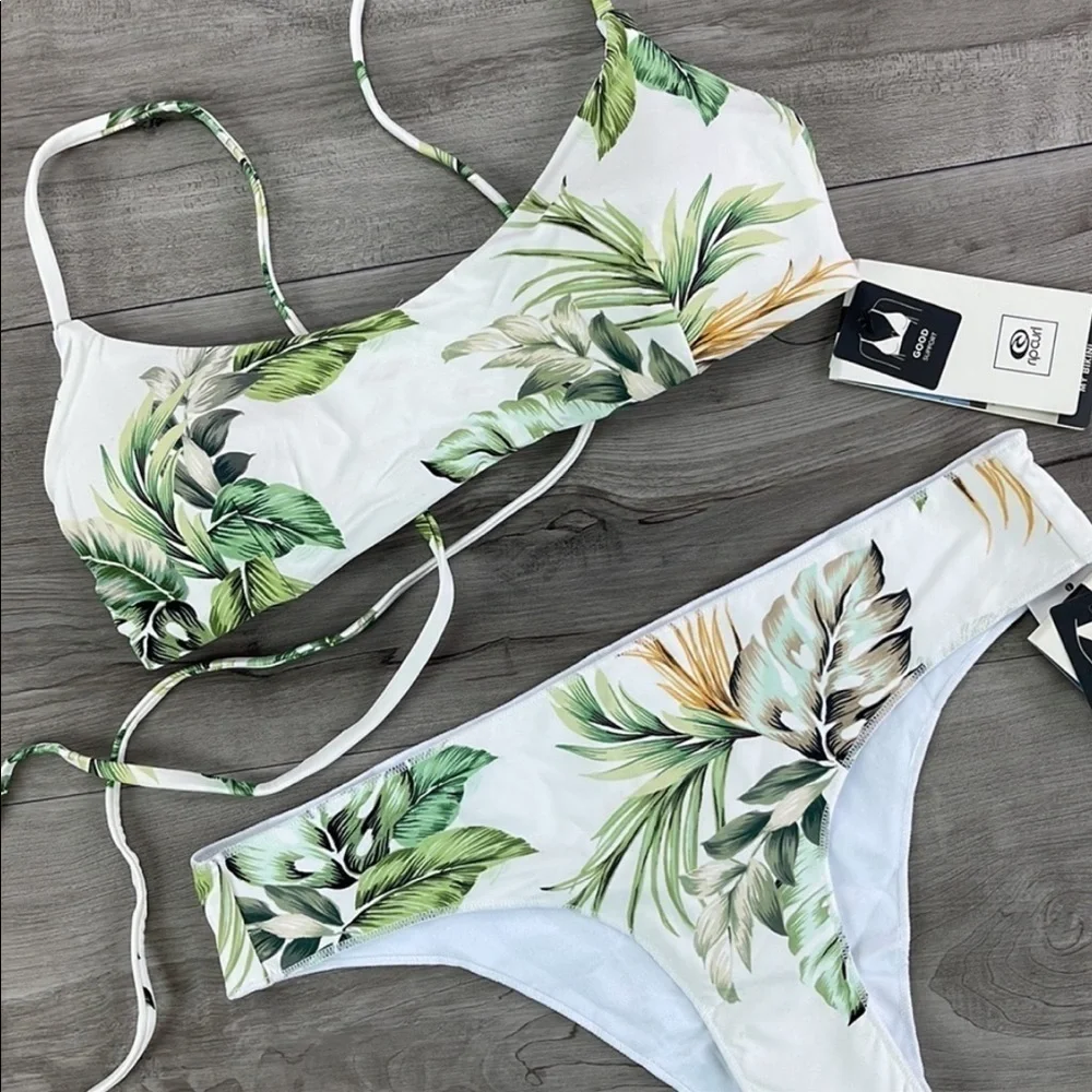 ☀️RIP CURL☀️ PALMETTO CROP PALMETTO CHEEKY HIPSTER BIKINI SET